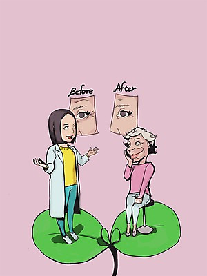 PSD 라이프스타일 여자 노년 남자 일러스트 사람 두명 실버라이프 의사 비교 주름 노인복지 보톡스 시술 노인만 성인만 국내일러스트 컨셉 성인 생활 의료진 성형수술 복지 파일형식