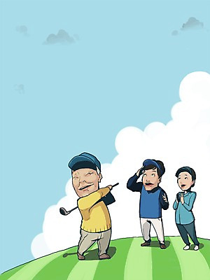 PSD 라이프스타일 여자 노년 남자 골프 일러스트 필드 사람 세명 실버라이프 스윙 노인복지 노인만 성인만 국내일러스트 포즈 성인 생활 구기 복지 파일형식