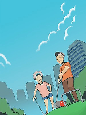 PSD 라이프스타일 여자 노년 남자 일러스트 사람 두명 실버라이프 운동 노부부 노인복지 게이트볼 노인만 성인만 국내일러스트 부부 건강 성인 생활 구기 복지 파일형식