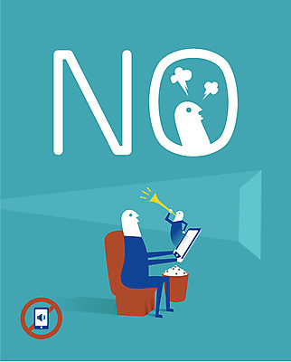 영어 일러스트 통신 정보통신 사람 두명 스마트폰 스마트기기 극장 스마트 나팔 아니오 팝콘 무음 음소거 국내일러스트 AI파일 문자 악기 컨셉 전자제품 핸드폰 정보 파일형식 벡터