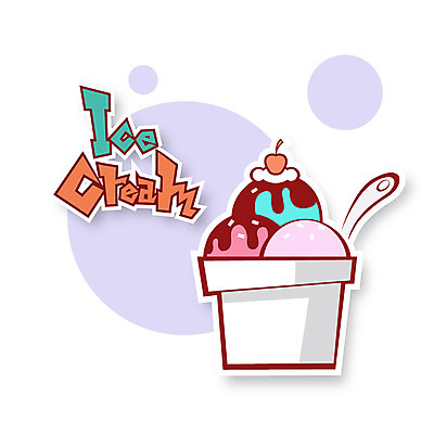 아이콘 스티커 아이스크림 디저트 사람없음 숟가락 체리 초코시럽 2D아이콘 AI파일 음식 과일 수저 초콜릿 시럽 파일형식 벡터