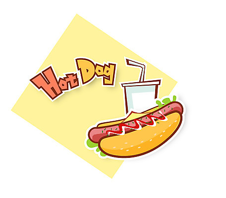 아이콘 음료 음식 빵 스티커 디저트 패스트푸드 사람없음 소시지 핫도그 2D아이콘 AI파일 가공식품 인스턴트 파일형식 벡터