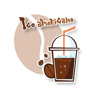 아이콘 커피 음료 스티커 빨대 사람없음 얼음 원두 종이컵 아메리카노 아이스아메리카노 2D아이콘 AI파일 자연요소 컵 일회용 아이스커피 파일형식 벡터