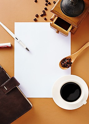 포토 JPG 종이 커피 백그라운드 문구용품 프레임 사람없음 펜 갈색 다이어리 숟가락 원두 커피잔 그라인더 국내포토 음료 컬러 잔 수저 필기구 사무용품 오브젝트 커피용품 파일형식