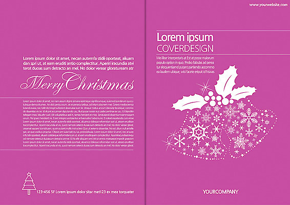 템플릿 편집 표지디자인 북디자인 기념일 표지 분홍색 컬러 백그라운드 크리스마스 북커버 이벤트 팜플렛 사람없음 장식 크리스마스트리 종 눈송이 이미지템플릿 AI파일 눈_날씨 파일형식 벡터