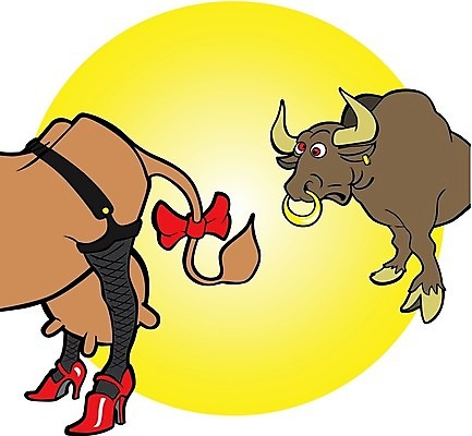 EPS 해외이미지 옷 신발 일러스트 반려동물 유행 놀람 화려 소 황소 스타킹 팬티스타킹 해외202004 해외일러스트 동물 감정 컨셉 포유류 표정 파일형식 벡터 이미지허브