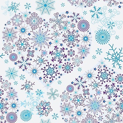 EPS 해외이미지 디자인 하늘색 백그라운드 일러스트 추상 사람없음 하트 눈송이 화려 대칭 만다라 해외202004 해외일러스트 모양 컨셉 무늬 눈_날씨 파란색 파일형식 벡터 이미지허브