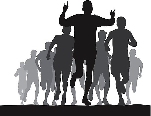 EPS 해외이미지 실루엣 스포츠 일러스트 하늘 건강 사람 라이벌 달리기선수 승자 해외202004 해외일러스트 촬영기법 육상선수 파일형식 벡터 이미지허브