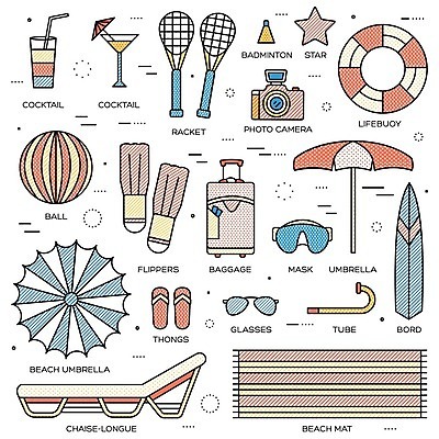 EPS 해외이미지 일러스트 고글 사람없음 세트 선글라스 카메라 여행가방 파라솔 배드민턴라켓 칵테일 서핑보드 서핑 비치볼 오리발 선베드 배드민턴 해외202004 구명부환 해외일러스트 안경 의자 가방 공 바캉스용품 주류 전자제품 구기 수상스포츠 라켓 보드_스포츠 안전장비 튜브 파일형식 벡터 이미지허브