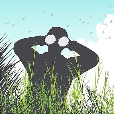 EPS 해외이미지 응시 실루엣 일러스트 자연 조류 사람 취미 그래픽 쌍안경 관찰 손목시계 해외202004 해외일러스트 동물 시선 시계 장신구 모션 촬영기법 망원경 생태계 파일형식 벡터 이미지허브