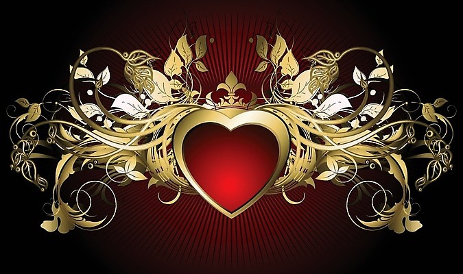 EPS 해외이미지 모양 식물 디자인 백그라운드 컨셉 꽃무늬 일러스트 자연 추상 발렌타인데이 창조 사랑 장식 하트 화려 황금 복고 스타일 해외202004 해외일러스트 꽃 감정 무늬 데이이벤트 생태계 파일형식 벡터 이미지허브