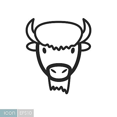 EPS 동물 얼굴 일러스트 사람없음 버팔로 들소 라인아트 해외202004 국내일러스트 해외일러스트 선 신체부위 소 파일형식 벡터 이미지허브