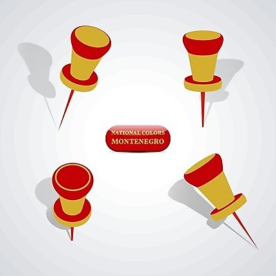 EPS 해외이미지 디자인 일러스트 그래픽 빨간색 세트 노란색 검은색 엄지손가락 깃발 압정 방향 심볼 사인 그림 애국심 몬테네그로 엘리먼트 오리지널 유럽연합 전국 해외202004 해외일러스트 컬러 손가락 사무용품 파일형식 벡터 이미지허브