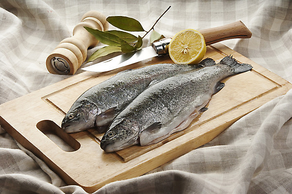 포토 JPG 해외이미지 어류 요리 사람없음 목재 초록색 노란색 식탁보 신선 칼 레몬 확인 날것 송어 수목 해외202004 해외포토 나무 컬러 과일 재료 수중동물 파일형식 이미지허브