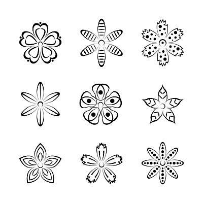 EPS 해외이미지 식물 디자인 꽃 백그라운드 잎 꽃무늬 일러스트 추상 장식 세트 검은색 봄 튤립 원형 수집 데이지 윤곽 고립 엘리먼트 작약 캐모마일 스타일 해외202004 해외일러스트 도형 계절 컬러 무늬 허브 파일형식 벡터 이미지허브