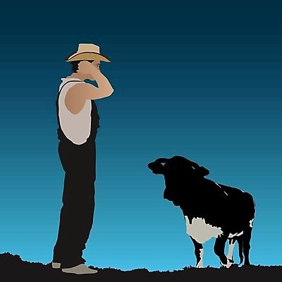 EPS 해외이미지 동물 실루엣 밭 일러스트 노동자 농장 우유 소 카우보이 농부 심플 해외202004 해외일러스트 직업 농업 포유류 유제품 촬영기법 파일형식 벡터 이미지허브