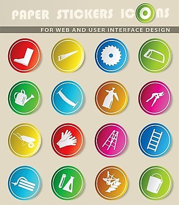 EPS 해외이미지 종이 장갑 스티커 일러스트 사다리 부츠 정원 수레 양동이 심볼 분무기 호스 쟁기 해외202004 해외일러스트 잡화 신발 카트 도구 파일형식 벡터 이미지허브