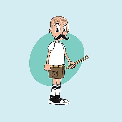 EPS 해외이미지 캐릭터 남자 행복 일러스트 타악기 수염 미술 사람 소년 10대 청춘 신선 막대기 만화 콧수염 코믹 드러머 힙스터 해외202004 해외일러스트 일러캐릭터 패션 감정 어린이 악기 컨셉 청소년 문화예술 파일형식 벡터 이미지허브