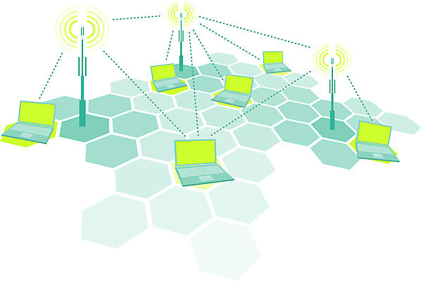 EPS 해외이미지 인터넷 일러스트 통신 무선통신 안테나 노트북 네트워크 연결 심볼 육각형 멀리 물결무늬 마디 해외202004 해외일러스트 도형 물결 무늬 전자제품 파일형식 벡터 이미지허브