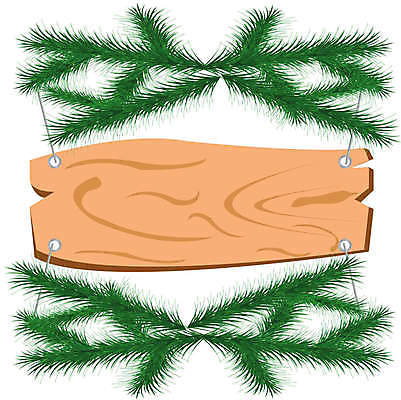 EPS 해외이미지 나무 일러스트 자연 털 장식 초록색 나뭇가지 이름표 상록수 해외202004 해외일러스트 식물 컬러 생태계 파일형식 벡터 이미지허브