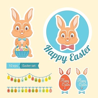 EPS 해외이미지 리본 나비 백그라운드 일러스트 휴가 부활절 세트 바구니 계란 화환 봄 토끼 그리기 만화 활 해외202004 해외일러스트 계절 기념일 꽃 곤충 포유류 모션 반려동물 알 파일형식 벡터 이미지허브