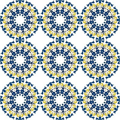 EPS 해외이미지 전통 디자인 패턴 일러스트 벽지 추상 장식 파란색 노란색 흰색 포르투갈 타일 묘사 정사각형 모자이크 스페인어 아라베스크 엘리먼트 튀니지 해외202004 해외일러스트 도형 유럽 컬러 무늬 아프리카 파일형식 벡터 이미지허브