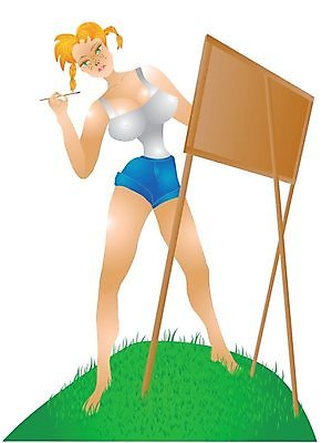 EPS 해외이미지 라이프스타일 여자 일러스트 창조 미술 소녀 페인트 유머 이젤 그림 예술가 페인트붓 화가 빨간머리 해외202004 해외일러스트 직업 헤어스타일 감정 어린이 문화예술 사람 생활 미술도구 붓 파일형식 벡터 이미지허브