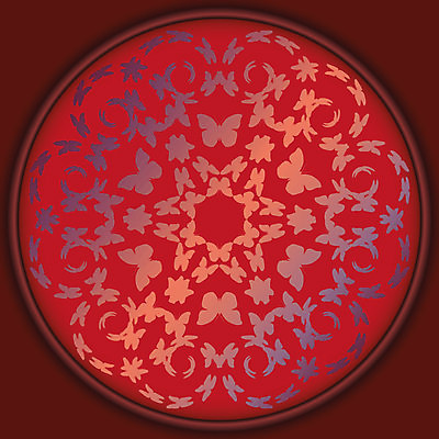 EPS 해외이미지 나비 백그라운드 패턴 일러스트 추상 장식 빨간색 원형 정사각형 만다라 해외202004 해외일러스트 도형 컬러 곤충 무늬 파일형식 벡터 이미지허브