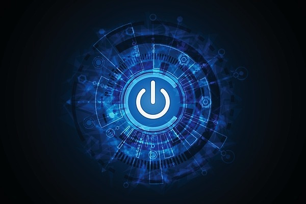 EPS 해외이미지 디자인 컨셉 일러스트 추상 미래 사람없음 그래픽 파란색 디지털 스위치 전원버튼 전원스위치 해외202004 해외일러스트 컬러 무늬 버튼 전원_전기 파일형식 벡터 이미지허브