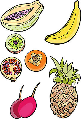 EPS 해외이미지 디자인 음식 과일 일러스트 바나나 건강 사탕 키위 감 씨앗 장식 세트 여러개 껍질 그룹 달콤 맛 수집 파인애플 하와이 석류 망고 모음 엘리먼트 이국적 파파야 하와이인 해외202004 해외일러스트 외국인 식물 다수 컨셉 디저트 미국 열대과일 파일형식 벡터 이미지허브