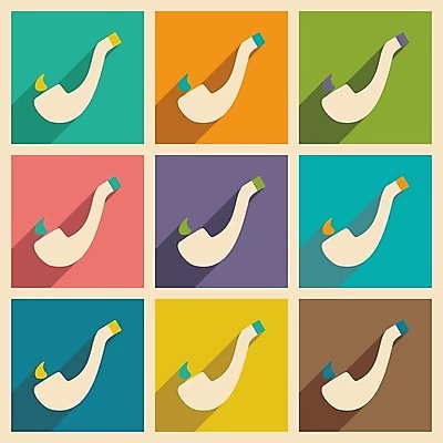 EPS 해외이미지 일러스트 흡연 담배 사람없음 세트 컬러풀 심플 담배연기 담뱃대 해외202004 해외일러스트 컬러 연기 파일형식 벡터 이미지허브