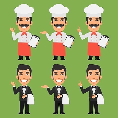EPS 해외이미지 캐릭터 디자인 음료 음식 일러스트 비즈니스 손가락 요리 미술 사람 그래픽 세트 업무 플랫 만화 수집 웨이터 가득함 오브젝트 클립 마스코트 캐리커처 해외202004 해외일러스트 일러캐릭터 직업 손 문화예술 작업 그림 파일형식 벡터 이미지허브