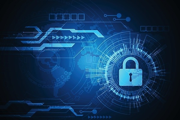 EPS 해외이미지 디자인 컨셉 일러스트 추상 자물쇠 사람없음 그래픽 파란색 디지털 잠금 보안 해외202004 해외일러스트 컬러 무늬 안전 파일형식 벡터 이미지허브