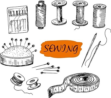 EPS 해외이미지 선 백그라운드 일러스트 장신구 추상 취미 세트 수확 면 고리 뜨개질 실 낙서 상품 바느질 스케치 공예 그림 얼레 해외202004 해외일러스트 무늬 농업 미술 파일형식 벡터 이미지허브