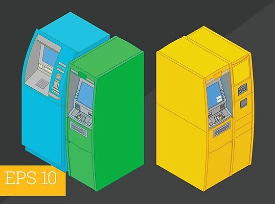 EPS 해외이미지 디자인 돈 일러스트 금융 3D 스크린 기계 수집 서비스 전자 ATM 고립 자동 터미널 해외202004 해외일러스트 경제 재산 디지털합성 파일형식 벡터 이미지허브