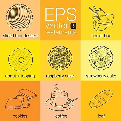 EPS 해외이미지 캐릭터 접시 음식 채소 과일 일러스트 재료 패스트푸드 요리 그래픽 세트 픽토그램 쿠키 요식업 식당 초콜릿 식사 저녁식사 카페 그룹 아침식사 수집 먹기 사인 윤곽 팩 서명 덩어리 조립 점심식사 얇은 인터페이스 해외202004 해외일러스트 일러캐릭터 식기 산업 모션 디저트 상점 화장품 인스턴트 파일형식 벡터 이미지허브