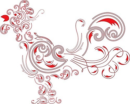 EPS 해외이미지 패턴 일러스트 조류 휴가 새해 미술 그래픽 빨간색 중국 축하 심볼 사인 잔치 동쪽 수탉 고립 해외202004 해외일러스트 동물 아시아 컬러 컨셉 무늬 문화예술 닭 방향 수컷 파일형식 벡터 이미지허브