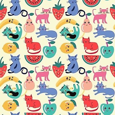 EPS 해외이미지 동물 디자인 어린이 음식 백그라운드 패턴 과일 일러스트 추상 수박 바나나 그래픽 초록색 여름 세트 유행 고양이 달콤 맛 사과 만화 레몬 심볼 클립 공상 엘리먼트 해외202004 해외일러스트 계절 컬러 컨셉 무늬 포유류 사람 반려동물 파일형식 벡터 이미지허브
