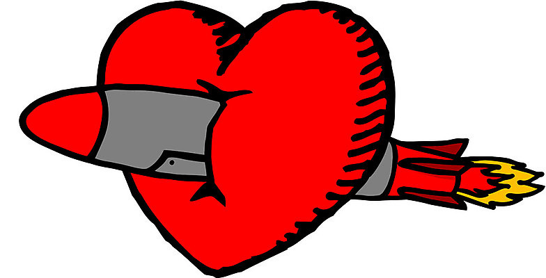 EPS 해외이미지 컨셉 일러스트 아이디어 사랑 힘 로켓 하트 미사일 폭발물 만화 긍정 큐피드 찌그러짐 건너기 해외202004 해외일러스트 모양 감정 무기 모션 파일형식 벡터 이미지허브