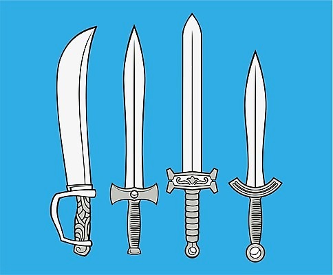 EPS 해외이미지 전통 문화 무기 일러스트 흑백 경비 중세 칼 싸움 전쟁 윤곽 해적 영웅 병정 전사 단검 검투사 해외202004 해외일러스트 직업 모션 촬영기법 안전 역사 검 보호 도둑 파일형식 벡터 이미지허브