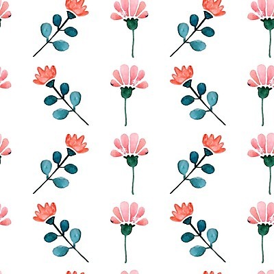 EPS 해외이미지 꽃 백그라운드 잎 꽃무늬 패턴 일러스트 수채화 사람없음 해외202004 해외일러스트 식물 무늬 파일형식 벡터 이미지허브