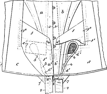 EPS 해외이미지 모양 옷 선 일러스트 미술 검은색 수확 흰색 그림 몸통 판화 코르셋 해외202004 해외일러스트 컬러 농업 문화예술 신체부위 파일형식 벡터 이미지허브
