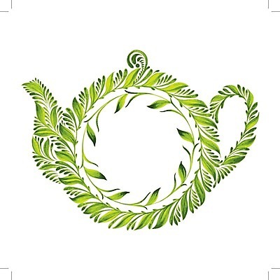 EPS 해외이미지 식물 디자인 백그라운드 잎 일러스트 수채화 프레임 미술 사람없음 초록색 신선 찻주전자 해외202004 해외일러스트 컬러 주전자 문화예술 파일형식 벡터 주방용품 생활용품 오브젝트 이미지허브