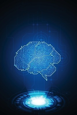 EPS 해외이미지 디자인 컨셉 일러스트 추상 미래 사람없음 그래픽 파란색 디지털 회로판 뇌 해외202004 해외일러스트 컬러 무늬 파일형식 벡터 이미지허브