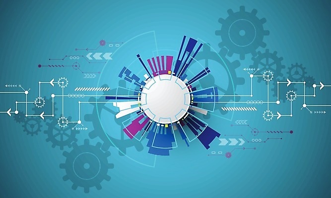 EPS 해외이미지 디자인 하늘색 일러스트 추상 사람없음 그래픽 디지털 원형 톱니바퀴 해외202004 해외일러스트 도형 무늬 파란색 파일형식 벡터 이미지허브