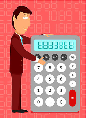 EPS 해외이미지 교육 남자 컨셉 일러스트 비즈니스 청소년 아이디어 숫자 계산기 비즈니스맨 수학 큼 뺄셈 보여주기 곱셈 멍청이 분할 해외202004 해외일러스트 문자 교과목 모션 문구용품 사람 장비 직장인 크기 파일형식 벡터 이미지허브