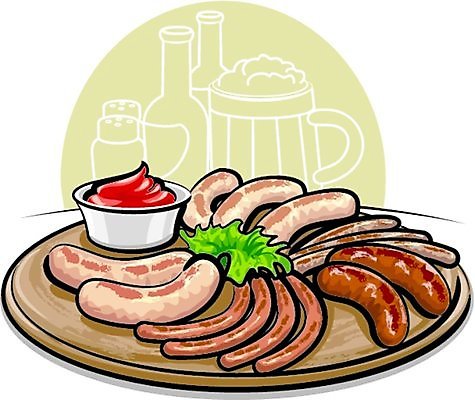 EPS 해외이미지 접시 음식 일러스트 육류 돼지고기 요리 식사 저녁식사 소고기 신선 뜨거움 소시지 맛 그릴 바비큐 굽기 먹기 햄 점심식사 섞기 해외202004 해외일러스트 식기 컨셉 식재료 모션 주방용품 가공식품 구이 파일형식 벡터 이미지허브