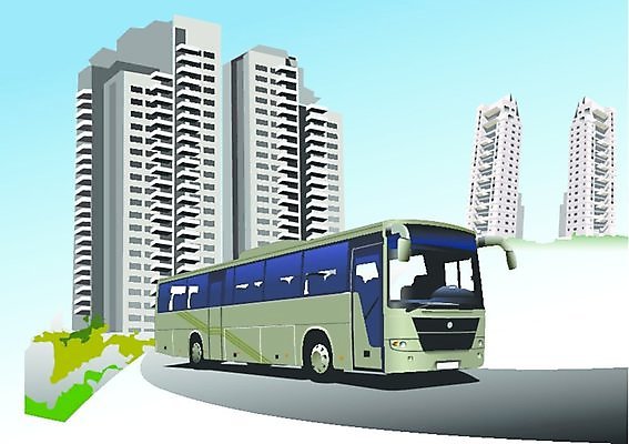 EPS 해외이미지 여행 일러스트 교통시설 버스 아파트 주택 건물 도시 타운 루트 주거지 해외202004 해외일러스트 건축물 육상교통 교통 대중교통 시설 파일형식 벡터 이미지허브