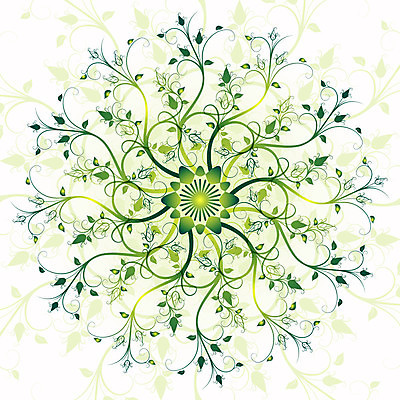 EPS 해외이미지 식물 디자인 백그라운드 잎 일러스트 추상 사람없음 연두색 화려 대칭 만다라 해외202004 해외일러스트 컨셉 무늬 초록색 파일형식 벡터 이미지허브