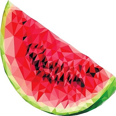 EPS 해외이미지 일러스트 단면 수박 사람없음 빨간색 폴리곤 해외202004 해외일러스트 컬러 과일 파일형식 벡터 이미지허브